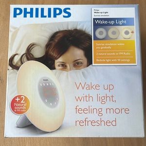 NEW Philips HF3505/60 SmartSleep Wake-up Light, Sunrise Simulation, Bedside Lamp